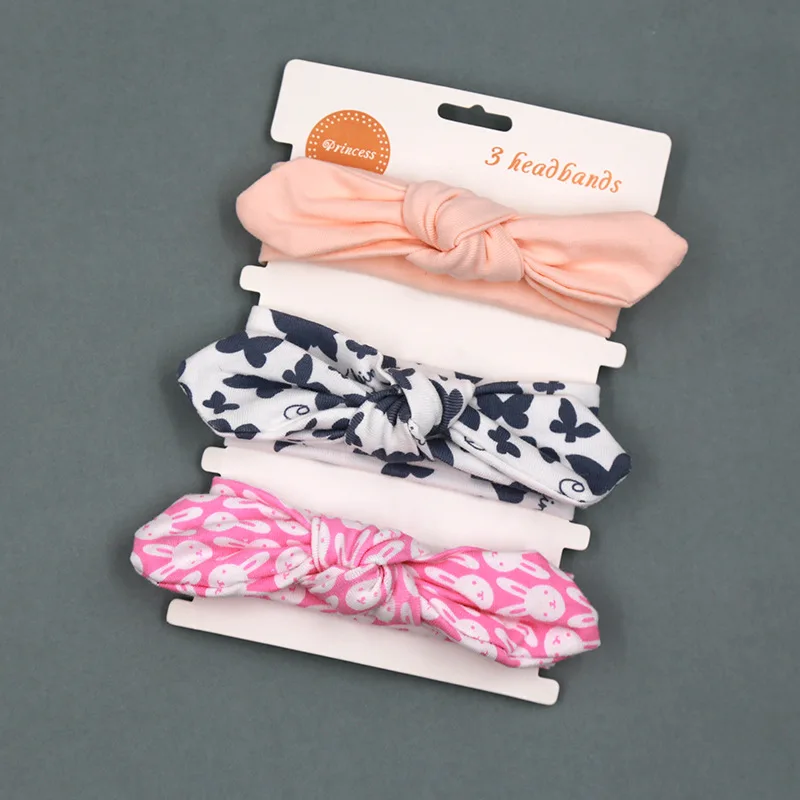 

3pcs/lot Baby Headband Floral Printing Head Wrap for Kids Rabbit Ear Turban Headband for Girls Cotton Headbands Hair Accessories