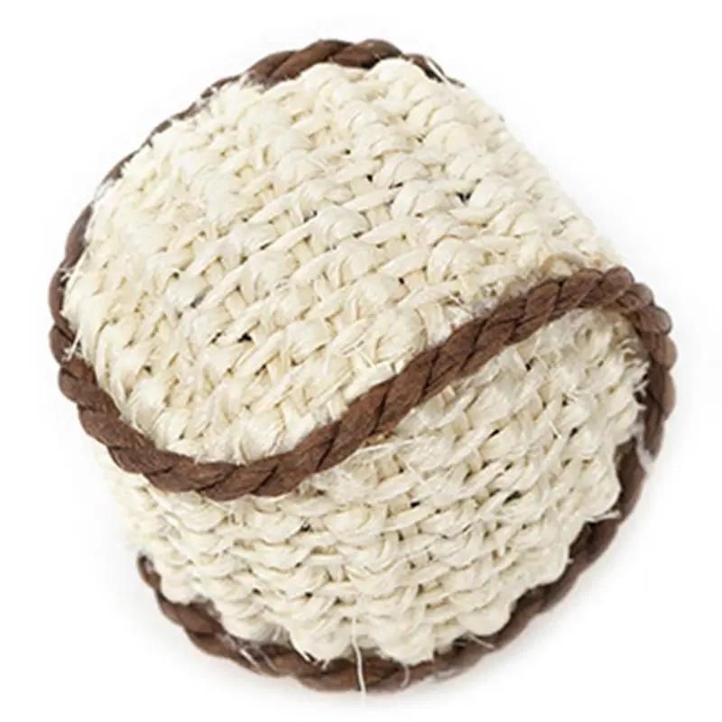 

Cat Ball Toy Interactive Cat Chewing Scratch Ball Natural Sisal Kitten Bite Resistant Cleaning Teeth Toy Balls Cats Supplies