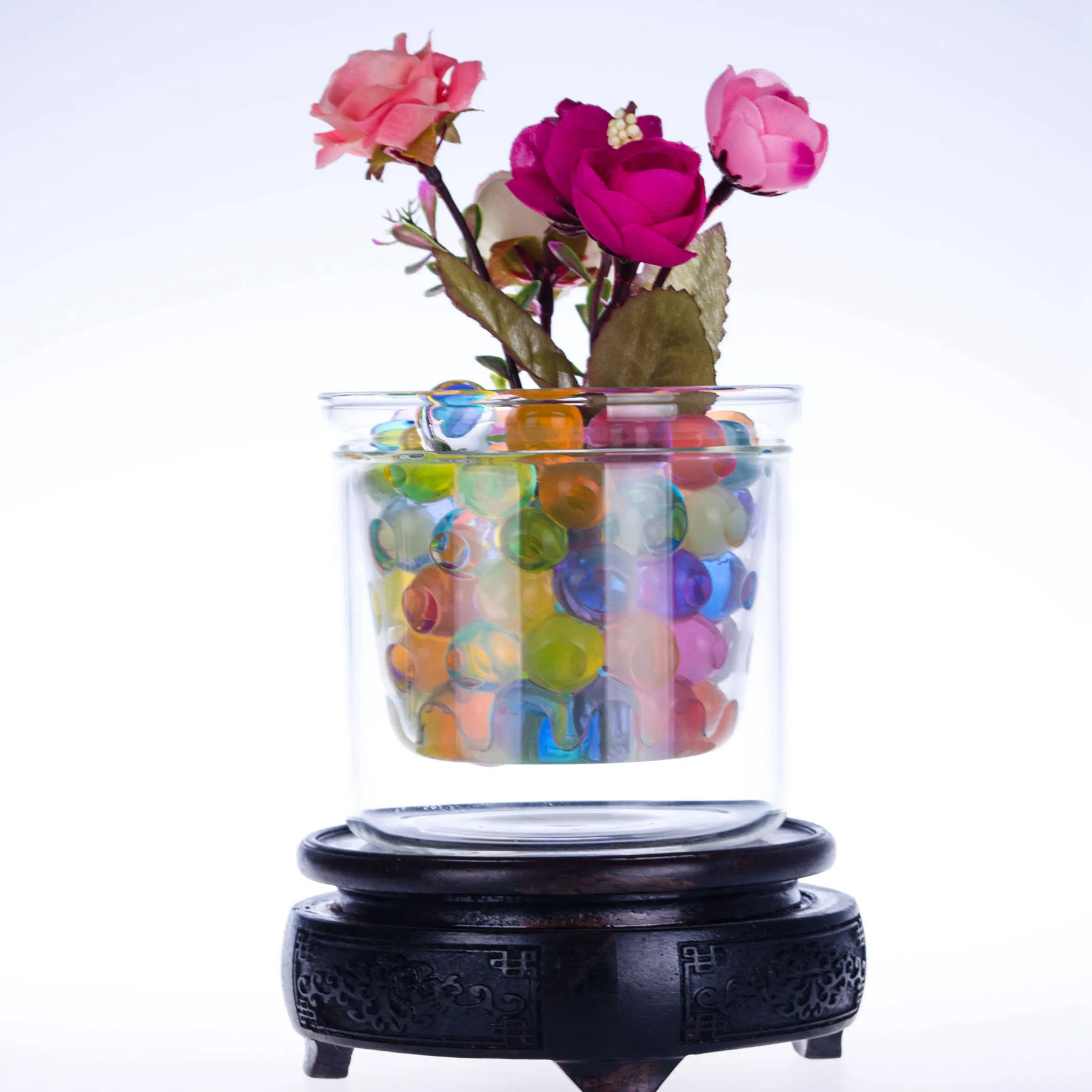 1x400 мл прозрачная стеклянная чаша для сада Цветочная ваза горшок со стеклом