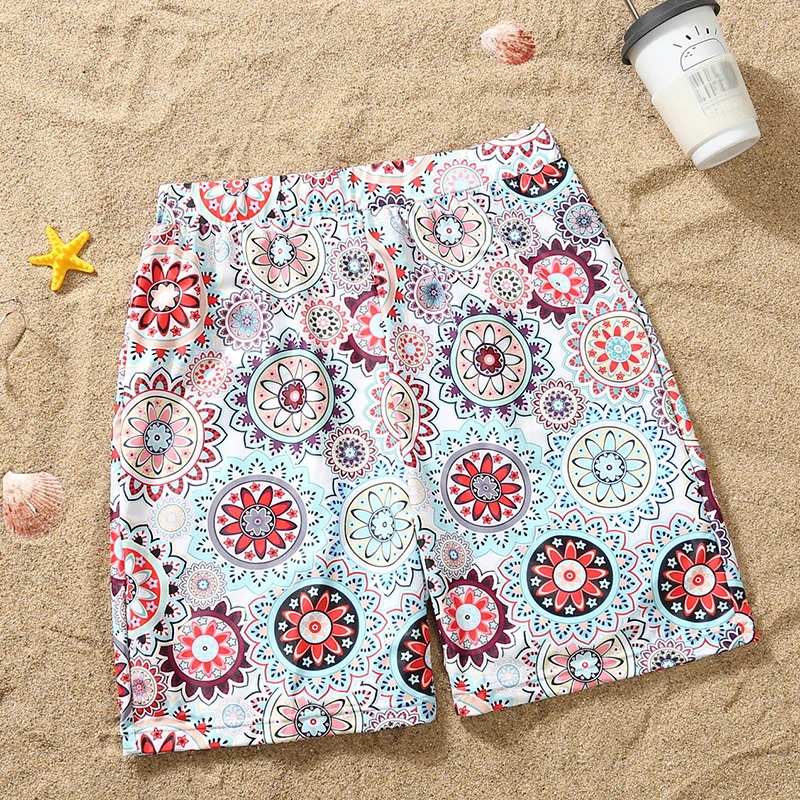 Комплект бикини для семьи оранжевый купальник с принтом пряжкой мамы дочери и