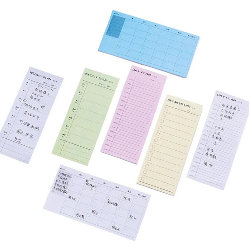 

New 2021 Weekly Daily Schedule Planner Mini Memo Pad Sticky Notes DIY Stationery Sticker N Times Notebook Office School Supplies