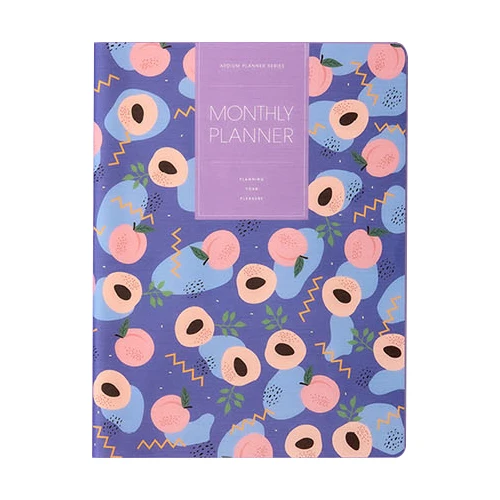 Sweet Flower Monthly Planner Agenda Book 25.3*18.7cm 64P Colorful Month Plan Book Free Shipping