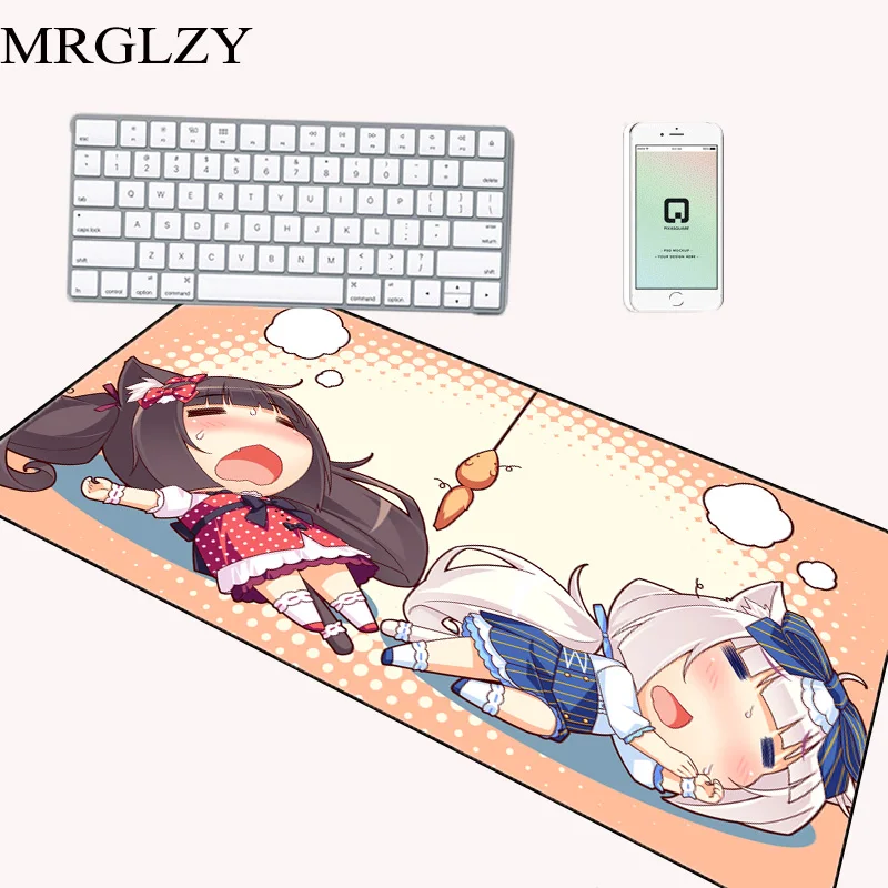 

Anime cute large mouse pad s rgb luminous usb interface computer keyboard desk mats foot yoga mat waterproof carpet