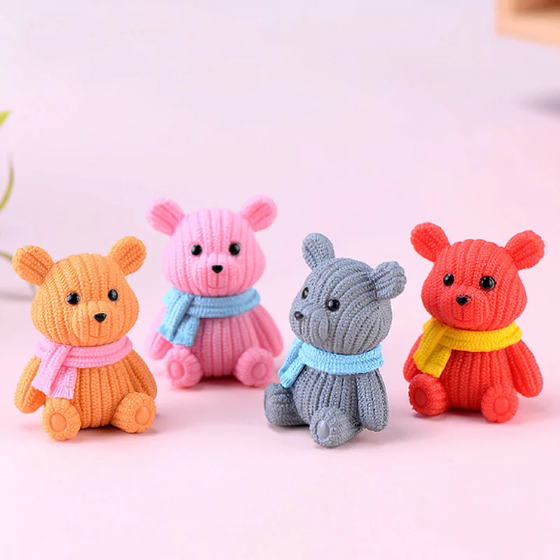 Popular Party Home Decor Accessories Cute Plastic Teddy Bear Miniature Fairy Easter Animal Garden Figurines Children's Room | Дом и сад