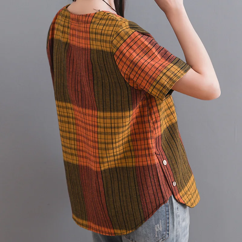 Корейская мода женская хлопковая летняя блузка с напуском короткая рубашка в