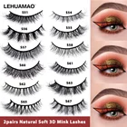 2 пары норковых ресниц 3D короткие норковые ресницы натуральные накладные Искусственные ресницы макияж норковые ресницы наращивание 13-14 мм ресницы