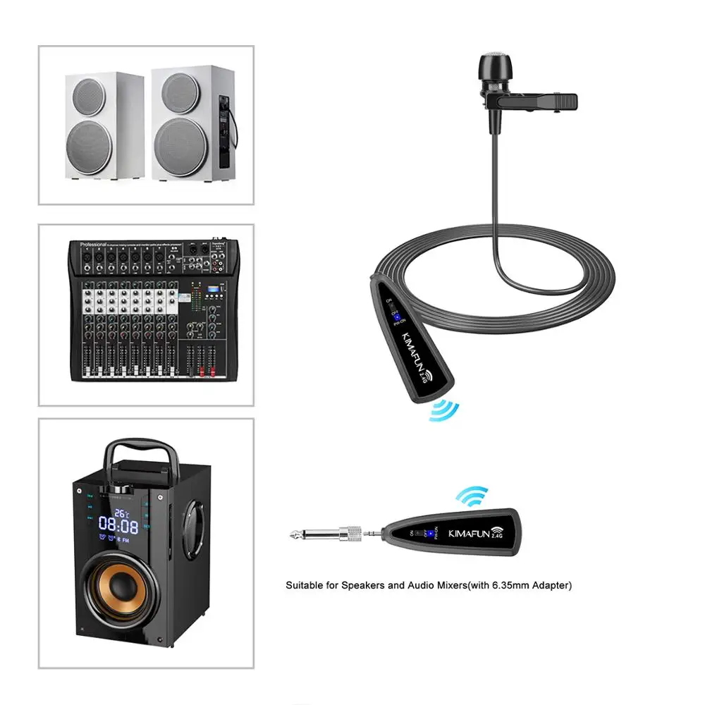 Петличный микрофон KIMAFUN 2 4G беспроводной на клипсе 40-50 м для голосового усилителя