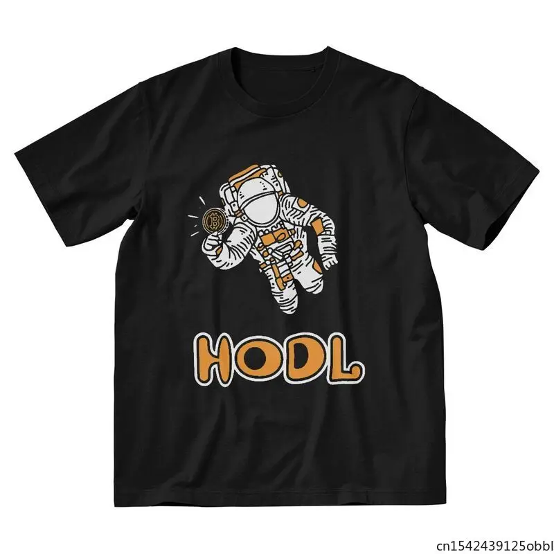 

Hodl Bitcoin Graphic Astronaut To The Moon Cryptocurrency Short Sleeve Men's T Shirt Tops Clothing