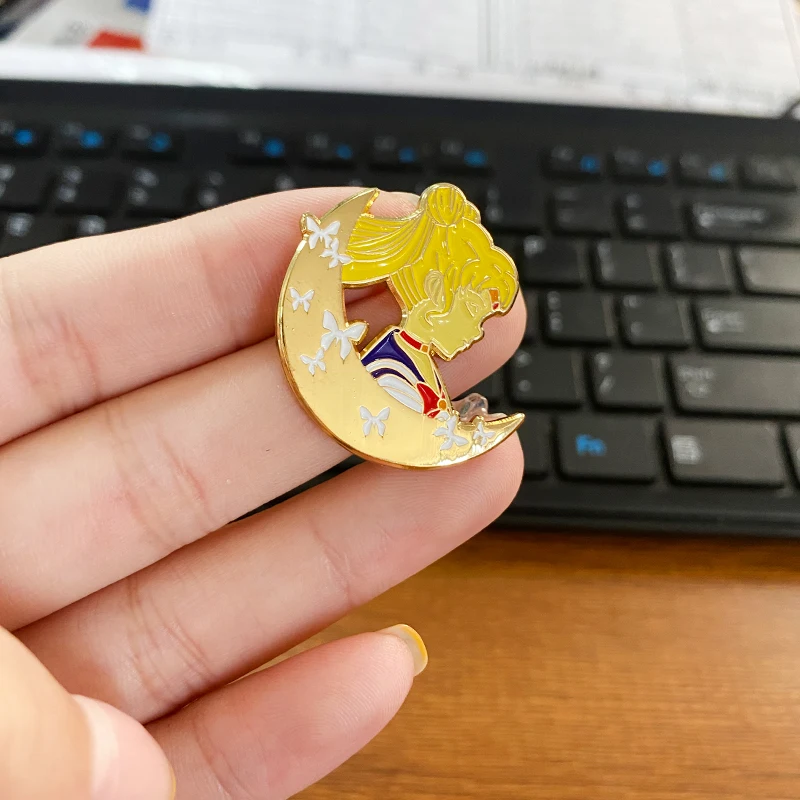 Хорошенький оберег моряк Лунная брошь Луна фильмы значок Усаги эмали штырь