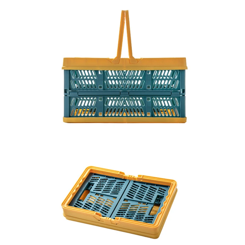 Folding Storage Basket Portable Food Snack Picnic Shopping Convenient Hand Home | Дом и сад