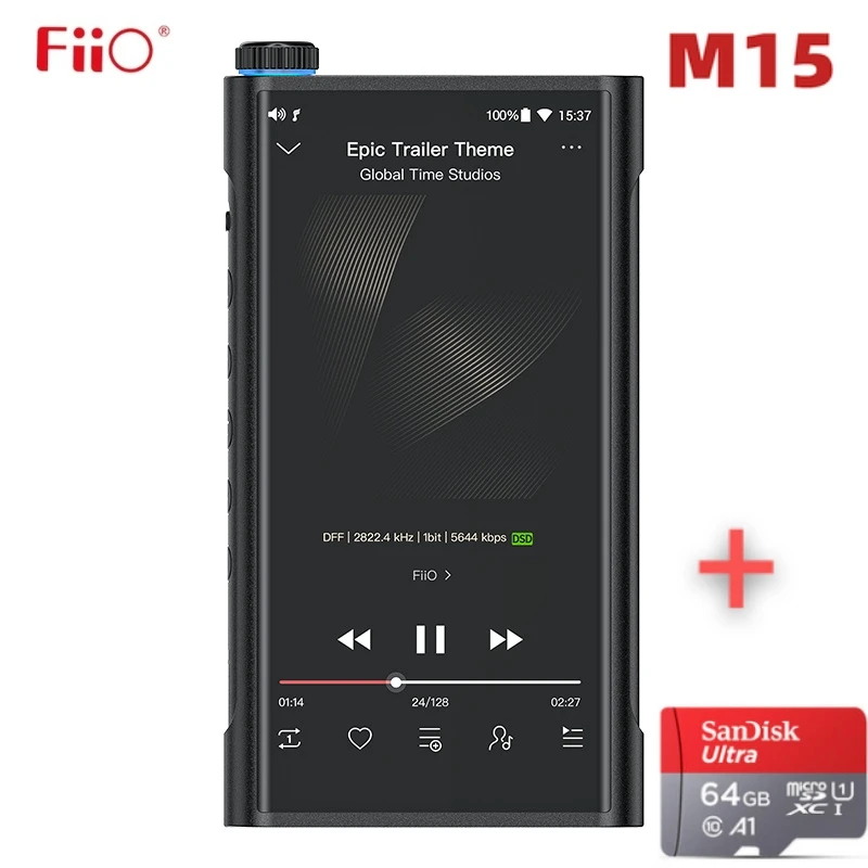 Флагманский Android двойной портативный музыкальный плеер FiiO M15 AK4499 Hi Res MP3 USB DAC Samsung