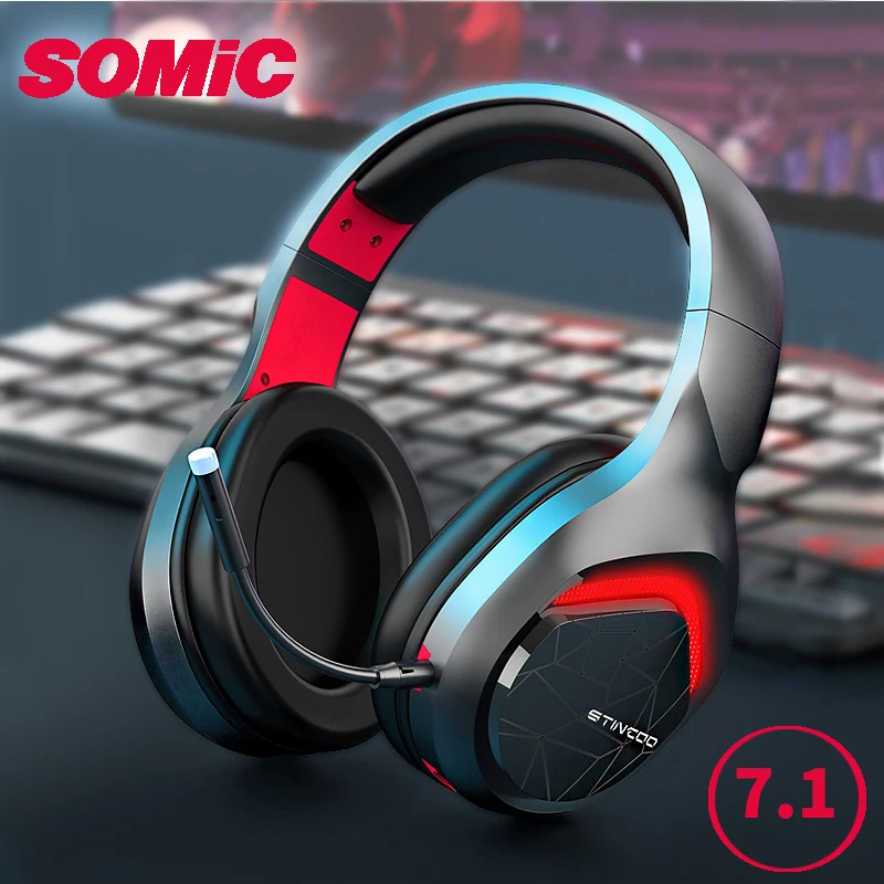 

Игровая Гарнитура SOMIC GS301, стереонаушники с объемным звуком 7,1, с подключением по USB, светодиодный подсветкой