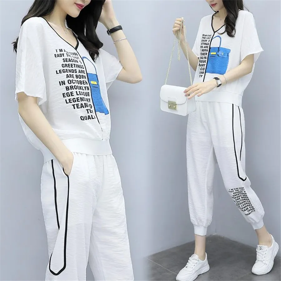 Женский спортивный костюм размера плюс комплект из двух предметов весенне