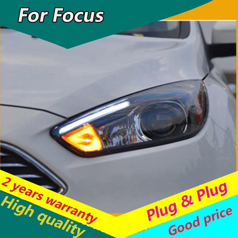 

KOWELL Car Styling for Ford Focus 3 LED Headlight 2015 2016 for focus ST Style LED DRL H7 Hid Option Angel Eye Bi Xenon Beam