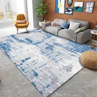 Современный нескользящий напольный коврик абстрактный серый синий узор Хрустальный бархатный ковер для гостиной спальни дивана кресла детский игровой коврик