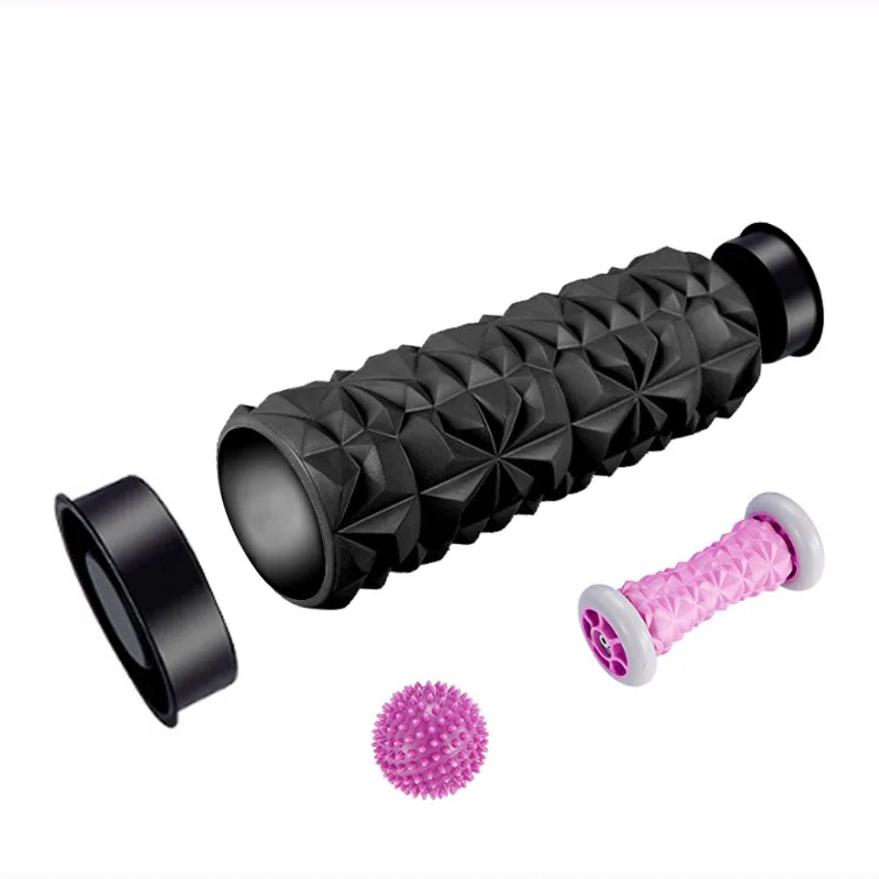 EVA волк зуб полый Йога Пена Ролик в виде колонны оси Баланс Бар массаж мяч массаж ног 45 см набор пенный валик для йоги