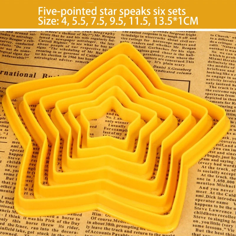 6 шт./компл. Рождественская елка для нарезки печенья в виде звезд Форма Fondant