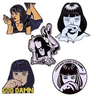 Эмалированная брошь с эмалью в виде персонажа Миа валэнса мякоти-фантастики, значок на булавке, булавка на лацкан, броши на воротник, джинсы, куртку, модные ювелирные изделия