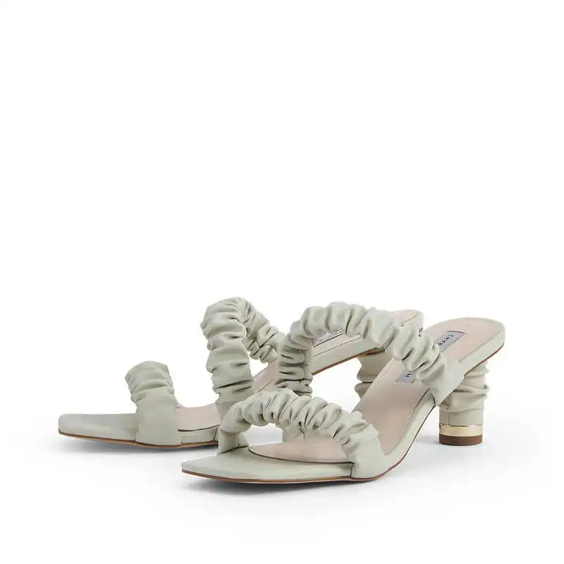 

Xiaock women's high heel sandals with pleated trip strap