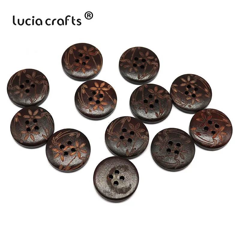6 шт./24 шт. круглые деревянные пуговицы с 2 отверстиями|round wooden buttons|clothing accessorieswooden