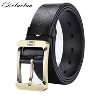 aoluolan brand belt genuine leather designer luxury high quality pin buckle mens belts for luxury jeans cow strap