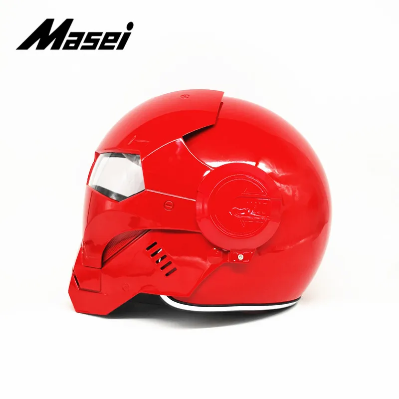 Masei шлем Железного человека moto rcycle половина с открытым лицом каска cross
