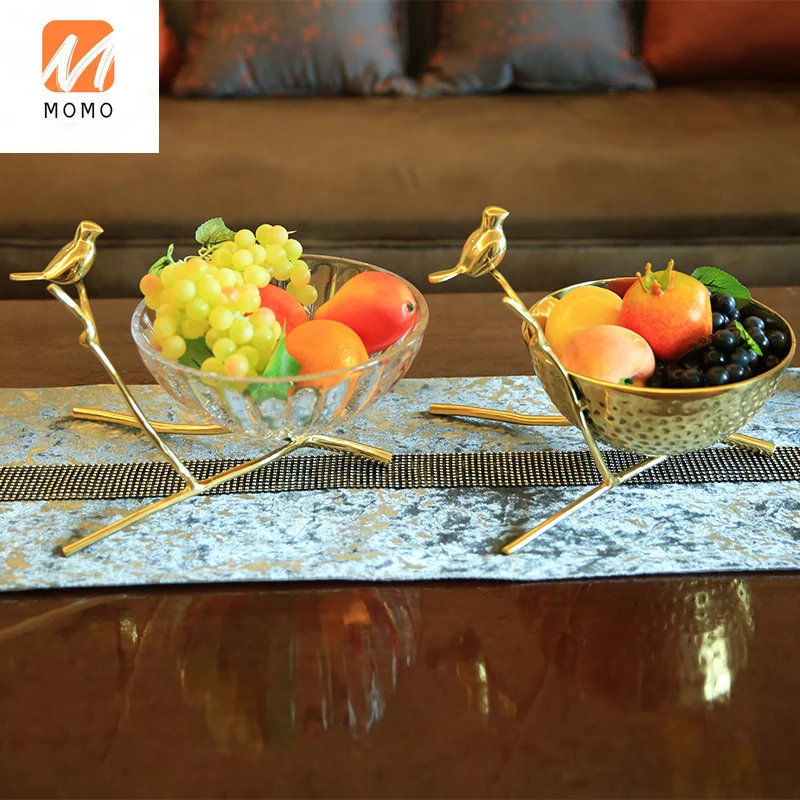

Light Luxury Fruit Plate Creative Living Room Decoration Household Glass Fruit Pot Dried Fruit Tray