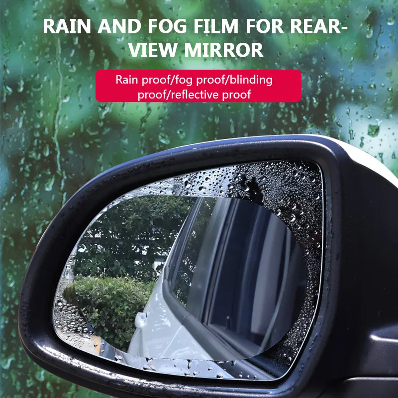 

AOZBZ 2PCS Anti-fog Car Mirror Window Clear Film Sticker Car Rearview Mirror Protective Film Waterproof Rainproof