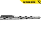 Распродажа, титановая тактическая ручка NITECORE NTP10, ручка с вырезанным корпусом из вольфрамовой стали, конический наконечник, ручка из металлического сплава, чехол для самообороны
