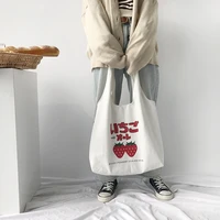 japanese canvas bag printing strawberry yogurt illustration canvas thickening cosplay bags double root fruit canvas bags