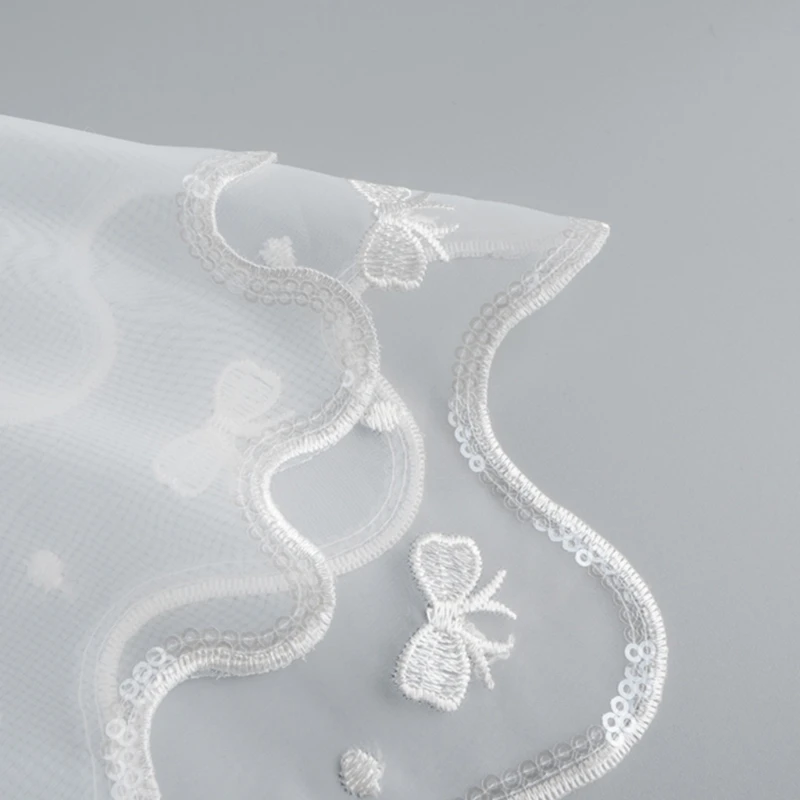 Женская многослойная шаль из органзы с вышивкой и бантом |