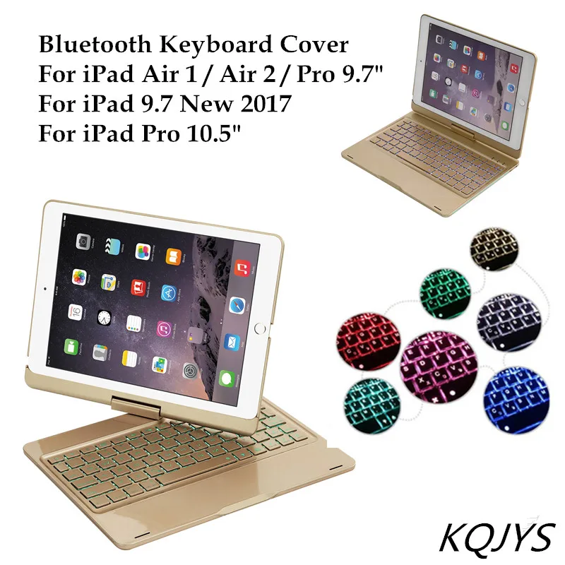 KQJYS для iPad 5 6 Air 1 2 клавиатура с подсветкой светильник алюминиевый Беспроводной