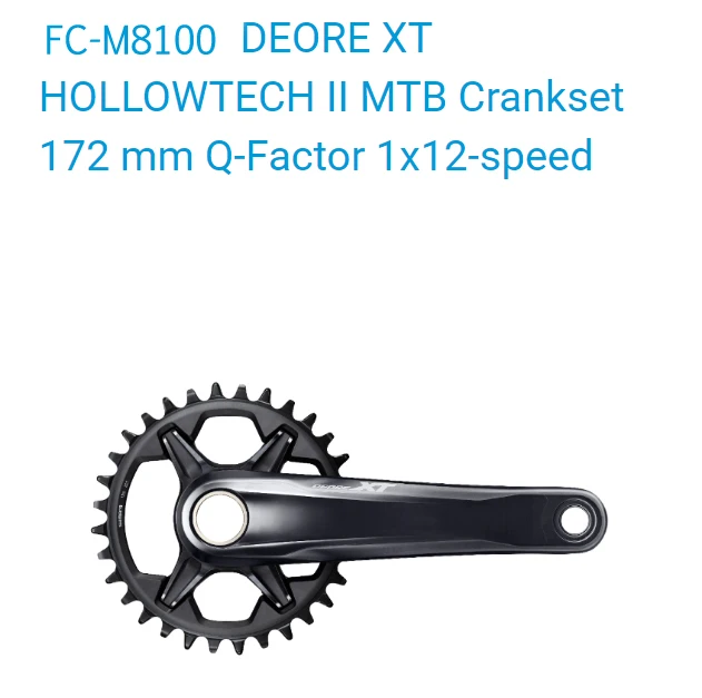 Система Шатунов DEORE XT FC-M8100-1 HOLLOWTECH II 172 мм Q-Factor 1x12 Скоростей | Шатуны и передние