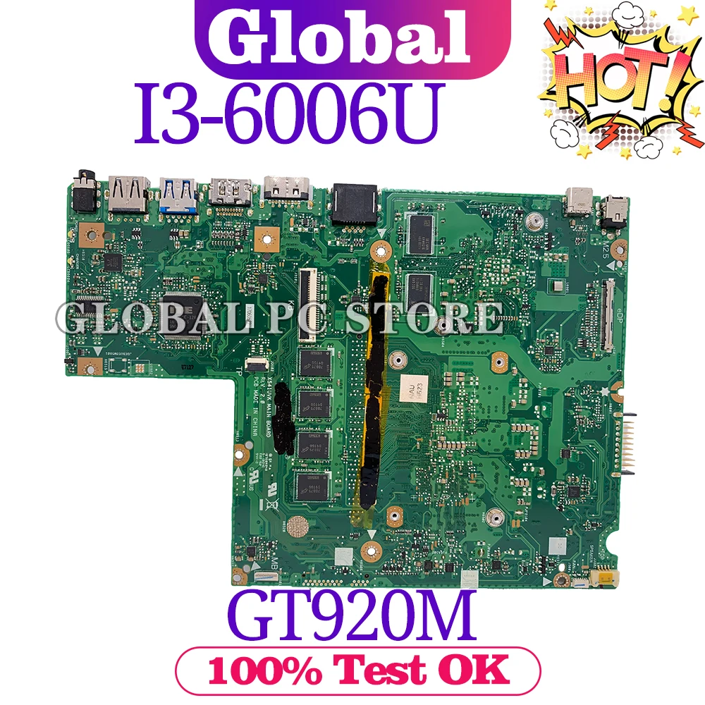 Motherboards X541UVK Laptop motherboard for ASUS X541UJ X541UV X541U F541U A541U 100% TEST original mainboard I3-6006U GT920M | Компьютеры