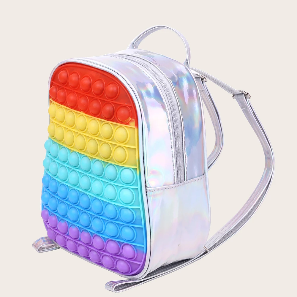 

New children's toy backpack silicone bag female bubble music fingertip press backpack ladies mobile phone storage bag