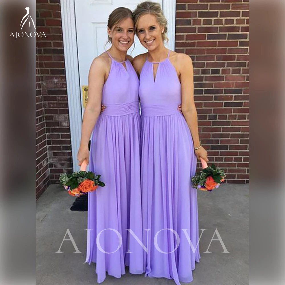 

Женское шифоновое платье-трапеция, элегантное Лавандовое платье для подружки невесты, платье для свадебной вечеринки, формальное платье дл...