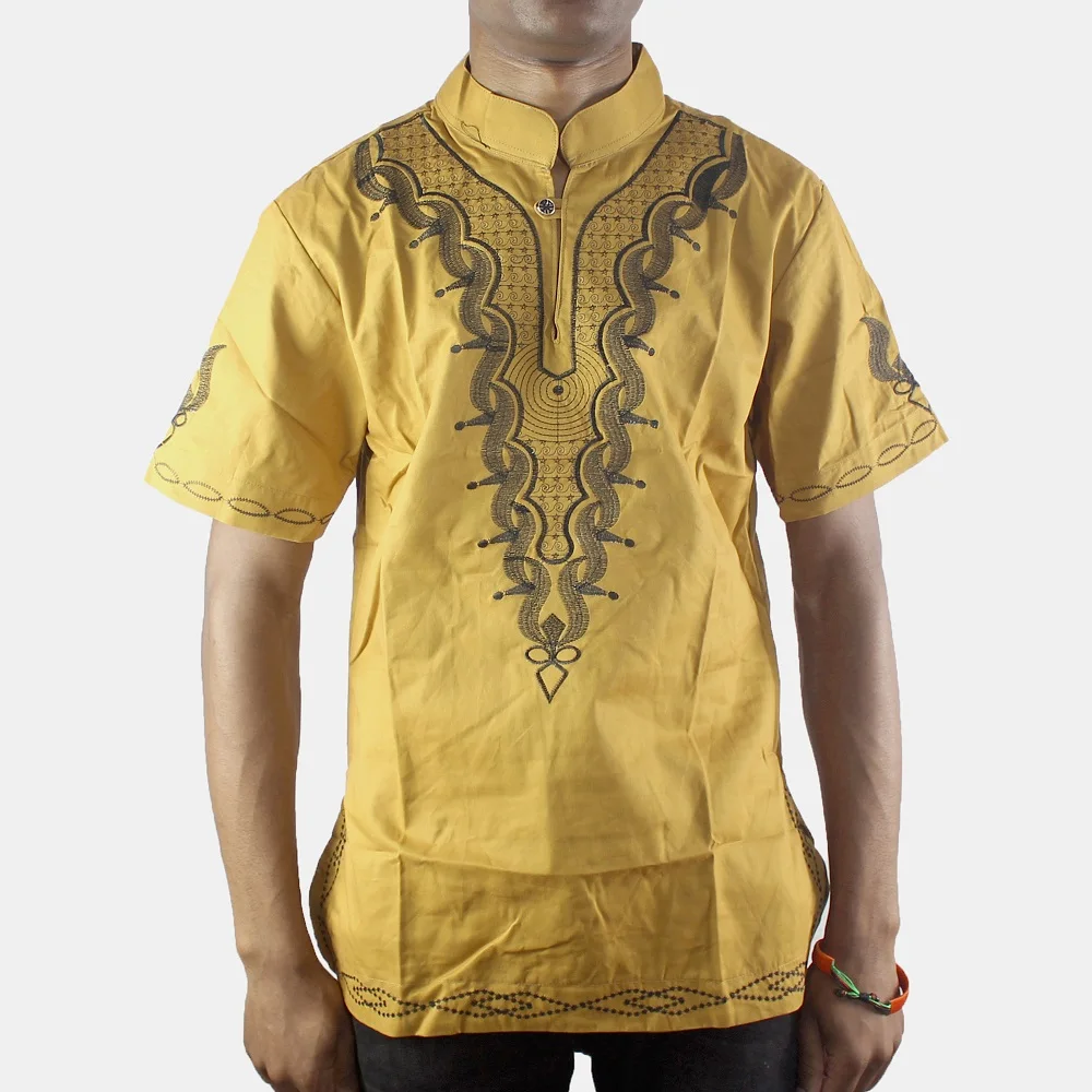 muslim shirt kurta men African Man Casual Top Kwanzaa Embroidery Dashiki Summer Men's t-shirt мусульманская одежда для мужчин