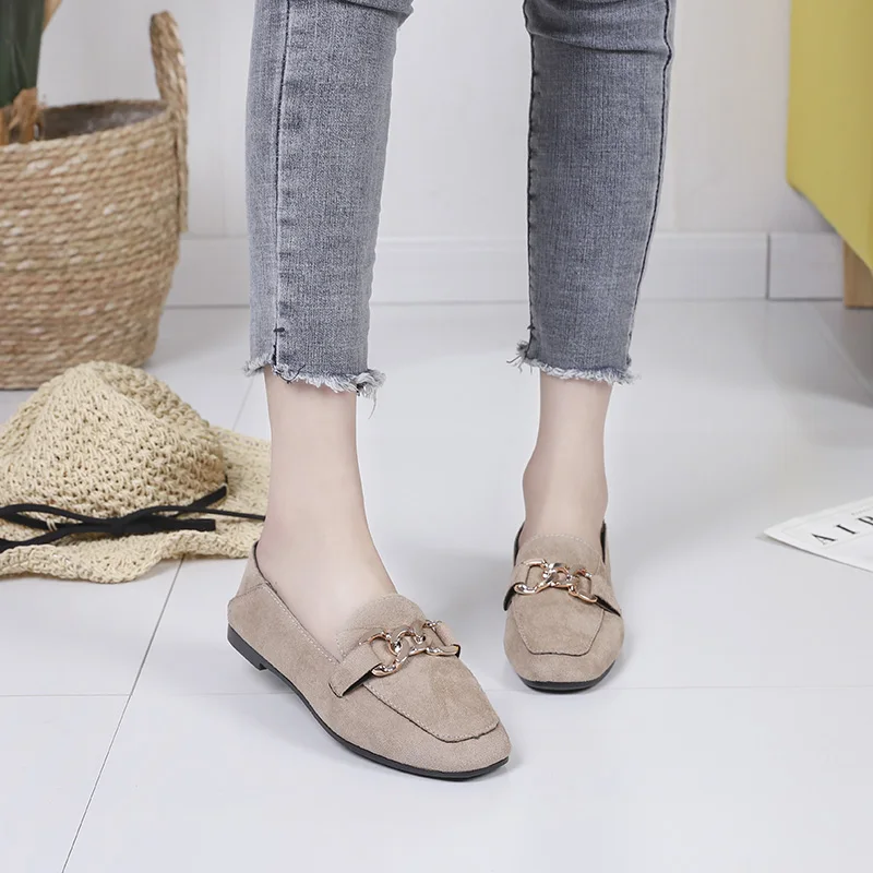 

2021 new autumn Korean version of Beanbean shoes women's single shoes female students casual shoes flat slip-on shoes