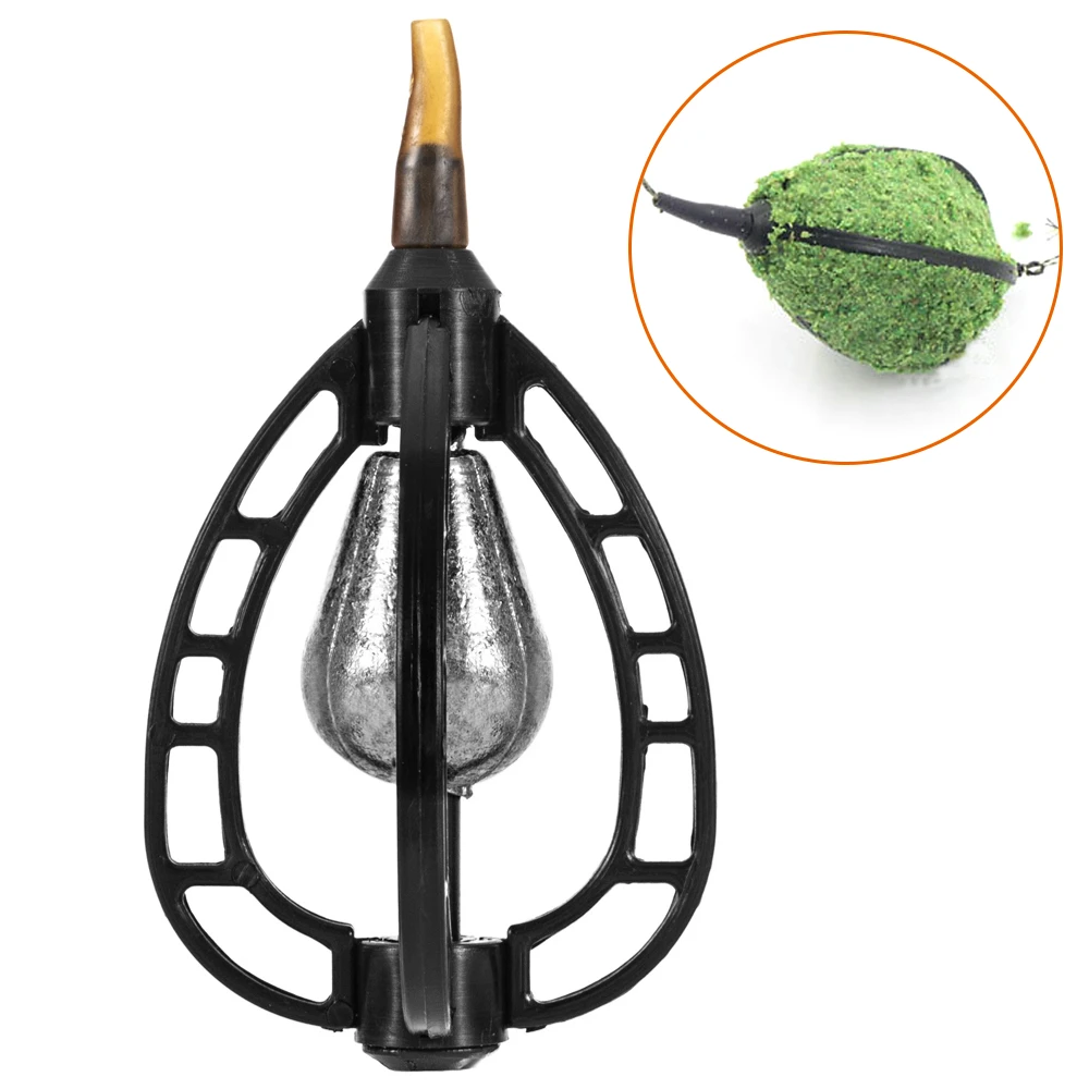 Карп Рыболовная Приманка-Фидер клетка Приманка Держатель Черный ABS чистая