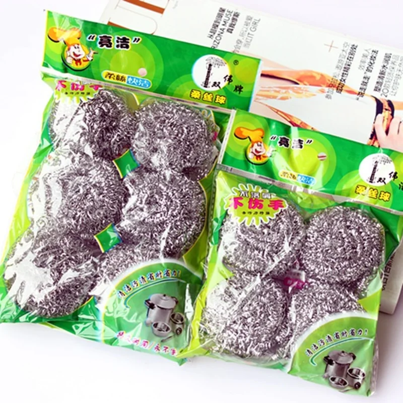 

4/6 pieces of cleaning ball set dishwashing brushing pot stove cleaning supplies stainless steel kitchen cleaning tools