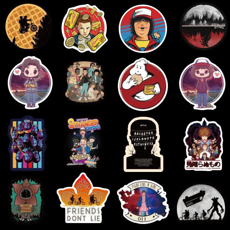 Наклейки в стиле аниме очень странные дела для детей наклейки на ноутбук