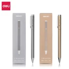Металлическая гелевая ручка Xiaomi Deli со сменными чернилами, 0,5 мм, черныесиниекрасные чернила PREMEC, гладкие японские чернила для офисных работников и студентов