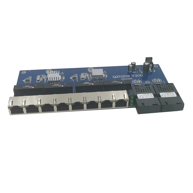 10/100/1000M Gigabit Ethernet коммутатор волоконно оптический медиа конвертер PCBA 8 RJ45 UTP 2 SC