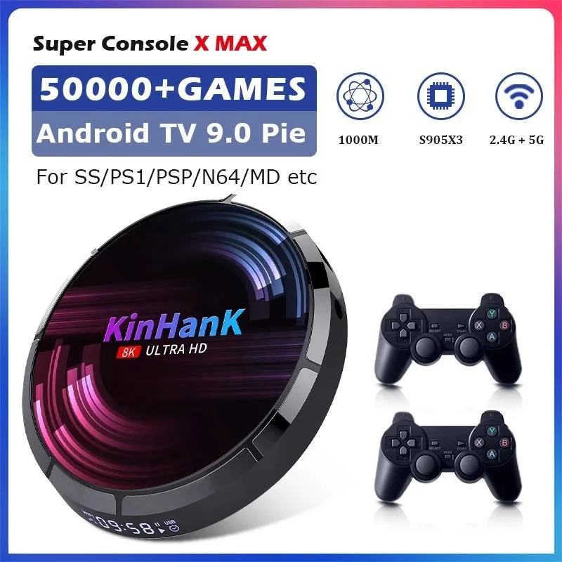 

X-Max 256GB 50000 Games TV Box Video Game Console 4K UHD 5G Wifi bluetooth-compatible Retro Player for PS1