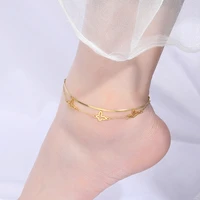 fashion butterfly pendant anklets foot chain summer beach shell leaf leg bracelet for women girl charms barefoot sandals jewelry
