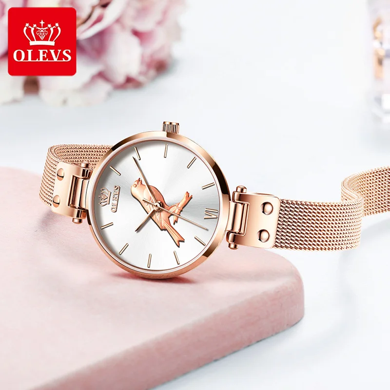 OLEVS White Watches For Womens Life Waterproof Top Brand Luxury Quartz Wristwatch Casual Ladies Watch Clock Reloj Mujer Gift enlarge