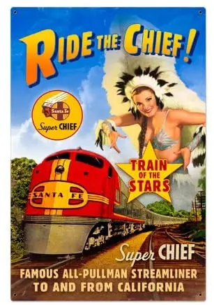 

Old Time Signs Super Chief Metal Sign Wall Decor 12x16