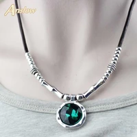 anslow hot sale fashion leather women female statement necklace pendant for women accessories girlfriend gift low0080an