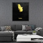 Золотая карта, сербский холст, настенный принт, современный плакат, настенные картины, декор для гостиной