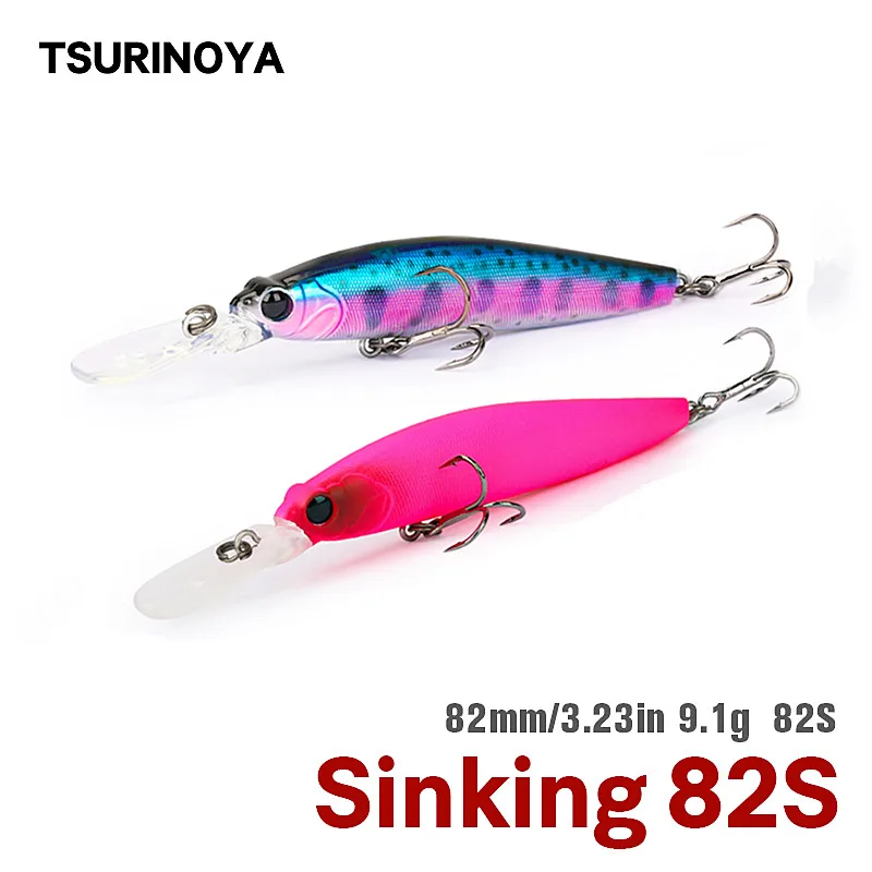 

TSURINOYA DW85 Minnow Fishing Lure 82mm 9.1g Sinking Hard Bait for Carp Fishing Long Casting Bass Trout Jerkbait Crank Wobblers